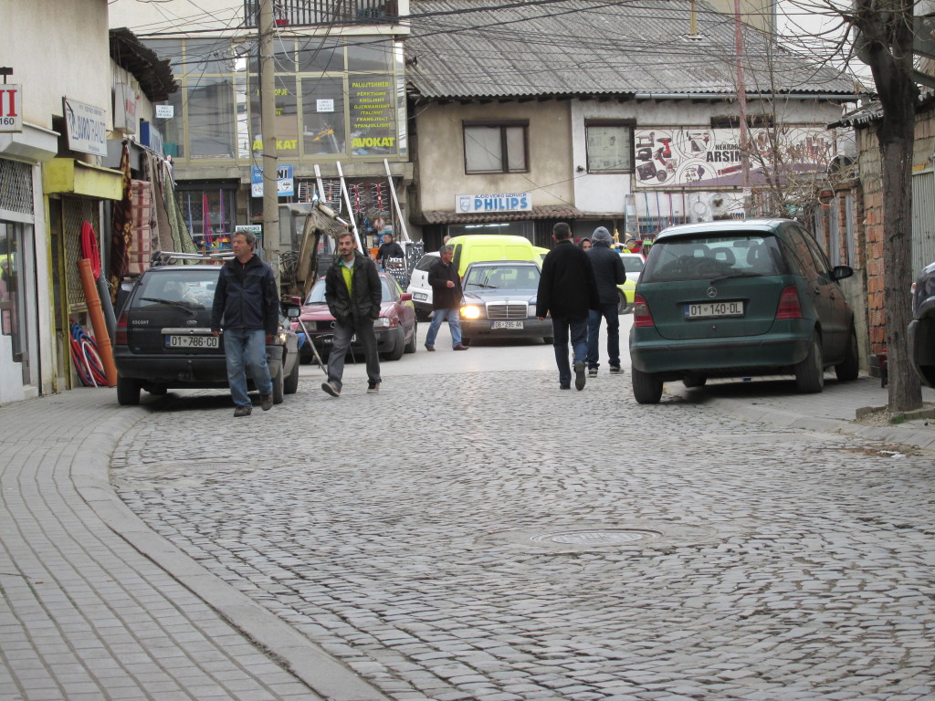 Pristina pedestrians and cars