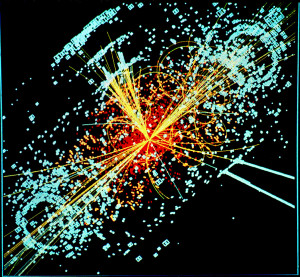 A simulated Higgs-boson event in the LHC
